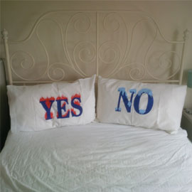 Yes No Pillow
